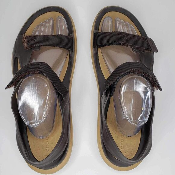 Crocs Swiftwater Sandals Men's Size 10 Brown Strap Hiking Water Comfort - Picture 6 of 9
